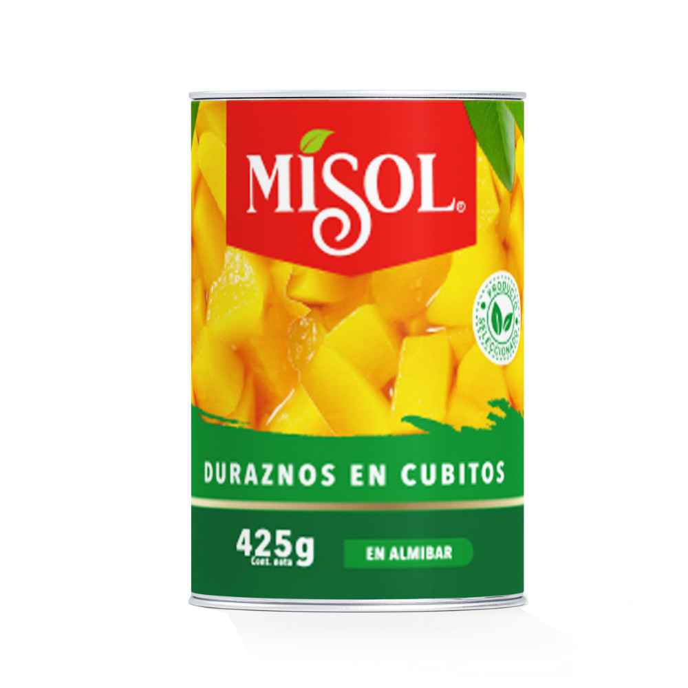 Imagen de 1 Durazno en Cubitos Misol 425 gr incluido en Canasta Andes Irurzun
