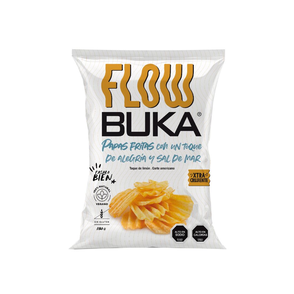 Imagen de 1 Papas Fritas Flow 130 gr Buka incluido en Canasta Rapanui Irurzun