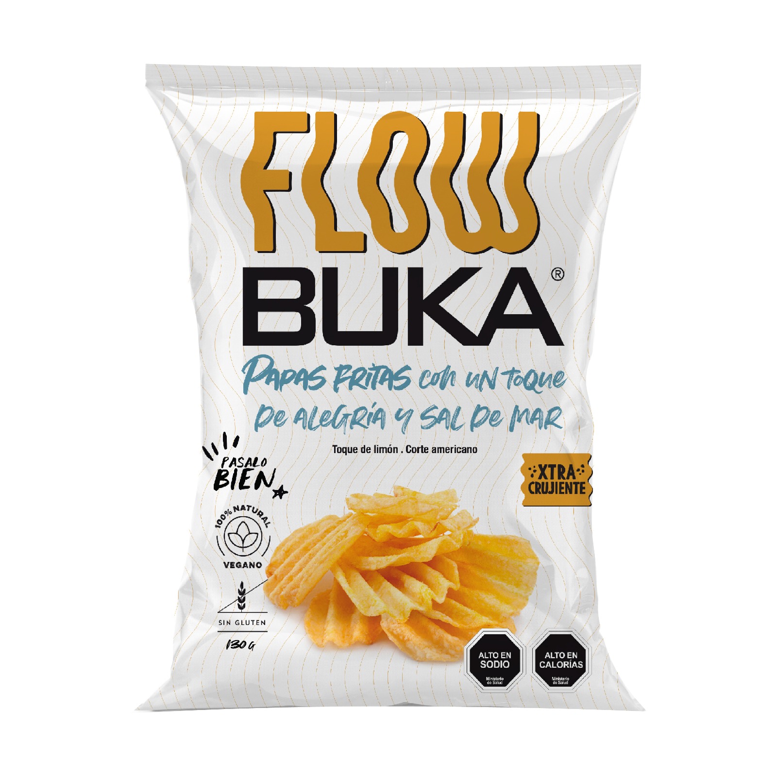 Imagen de 1 Papas Fritas Flow 130 gr Buka incluido en Canasta Torres del Paine Irurzun